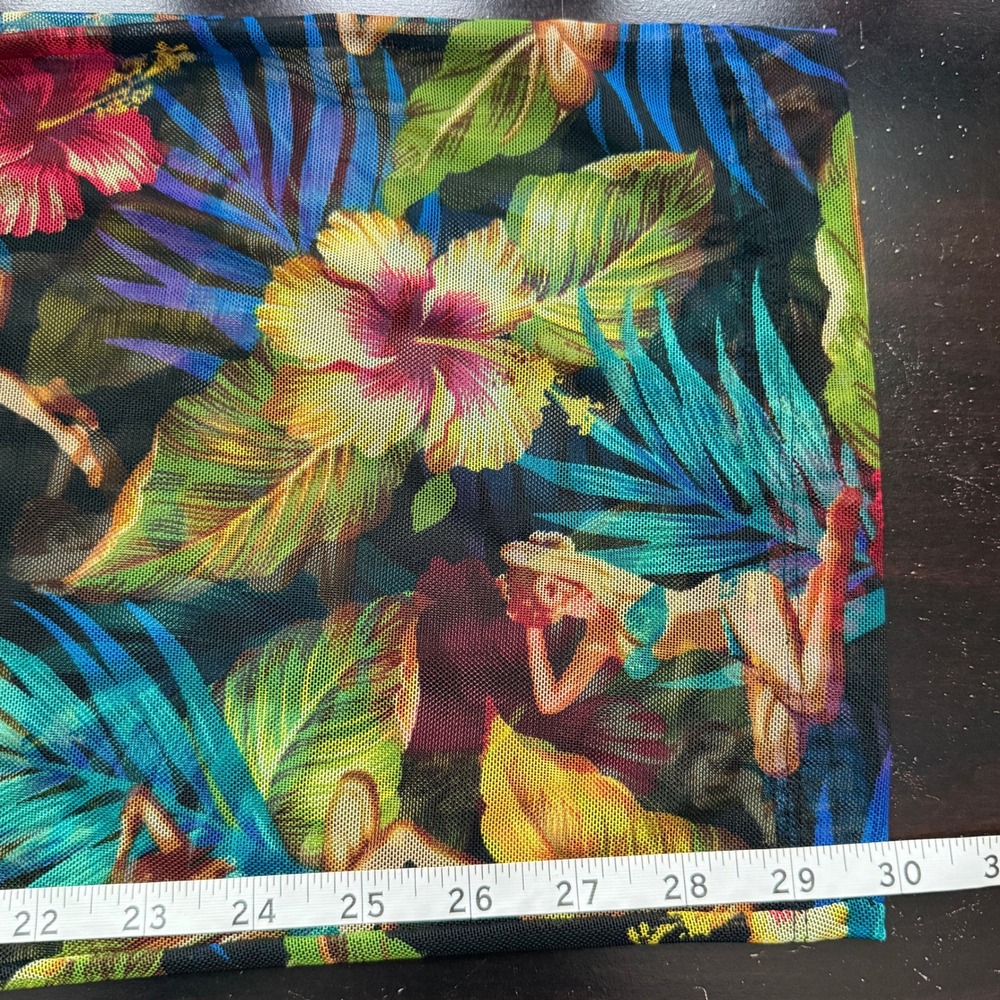 Kathy Ireland Tropical Pin Up Girl Mesh Swim Cover Up Pants Size L - Picture 8 of 9